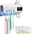 Intelligent disinfection toothbrush holder UV sterilizer hole free rack automatic toothpaste squeezing device storage box drying. 