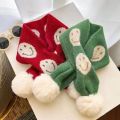 1-7Years scarf children Autumn Winter Toddler Boys Girls Pompom Cross Knitting Wool Scarves Baby Neck warmer Cartoon Warm Scarfs. 