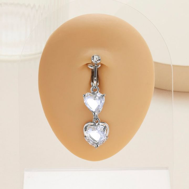 1Pc%20Belly%20Button%20Ring%20Belly%20Piercing%20Two%20Crystal%20Heart%20Clip%20On%20Umbilical%20Non%20Navel%20Pircing%20Cartilage%20Earring%20Clip%20-%20Image%203
