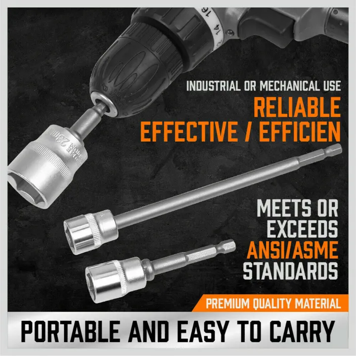 6Pcs%206''%20&%203''%20Impact%20Grade%20Socket%20Adapter%20Set%201/4''%203/8''%201/2''%20Drive%201/4''%20Hex%20Shank%20-%20Image%204