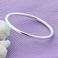 Women's 925 Sterling Silver Bangle Simple Smooth Bangle Solid Female Charm Jewelry Party Gift Loser Lione.