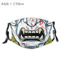 YAKUZA Oicho Kabu Yamaguchi Gumi Protection's Mask Oni Demon Awesome Samurai Gold Washable Fabric Masque With Filters Washable.