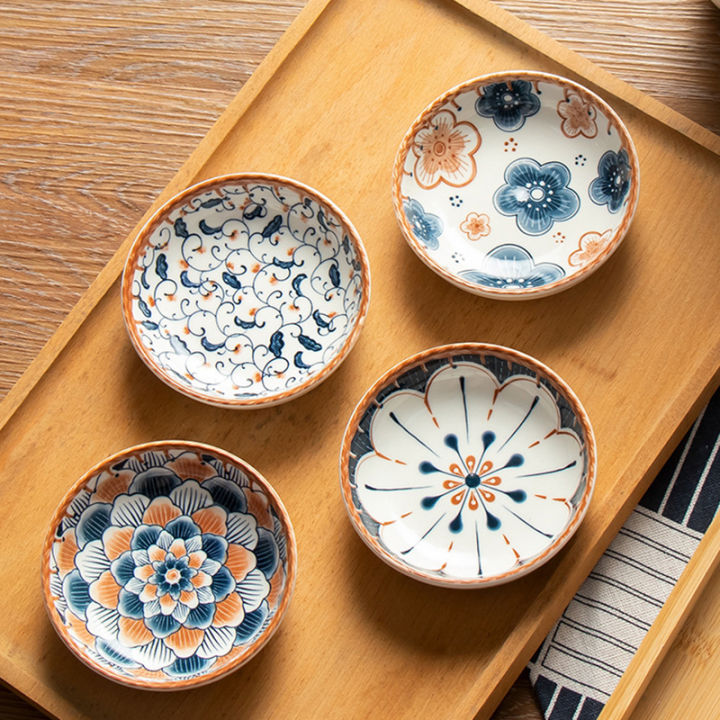 【Trusted】 Japanese Side Dishes Sauce Tray,Porcelain Soy Sauce Dish Sauce Bowl Seasoning Dishes Soy Dipping Sauce Dishes Ceramic Bowl Qingyue