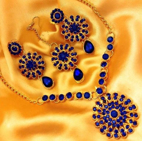Mirror Metal Long Necklace Set for Women by Shopno Jewellery