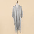 Flat mesh scarf, bright silk popular slit oversized shawl cape, spring and summer fashion versatile thin model. 