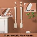 Shoe Horn, Shoe Helper Stick, Adjustable Plastic Shoe Helper, Portable Foldable Helper with Long Handle for Boots.