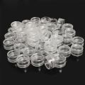50Pcs/set Transparent Plastic Jewelry Bead Storage Box Small Bottom Round Container Jars Make Up Organizer Storage Boxes.