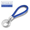 15 Colors PU Leather Braided Woven Rope Double Rings Fit DIY bag Pendant Key Chains Holder Car Keyrings Men Women Keychains K224.