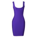 Purple Color Women Sleeveless O-Neck Bodycon Mini Dress Rayon Bandage Fashion Nightclub Party Vacation Celebrate Outfit. 