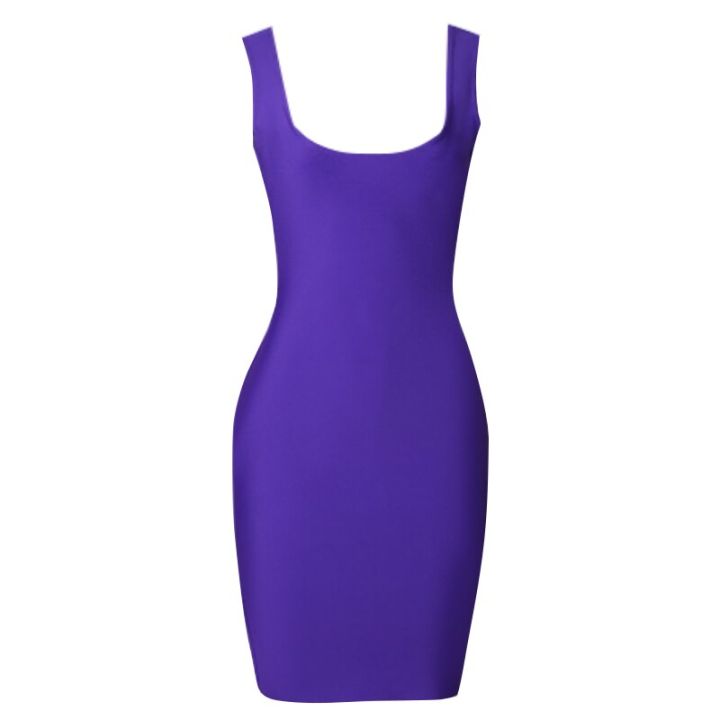 Purple%20Color%20Women%20Sleeveless%20O-Neck%20Bodycon%20Mini%20Dress%20Rayon%20Bandage%20Fashion%20Nightclub%20Party%20Vacation%20Celebrate%20Outfit%20-%20Image%202