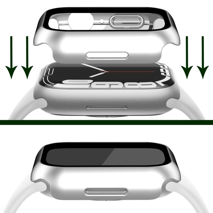 Electroplating%20Matte%20All-inclusive%20PC%20+%20Tempered%20Glass%20Watch%20Case%20For%20Apple%20Watch%20Series%209%20/%208%20/%207%2045mm%20-%20Image%205