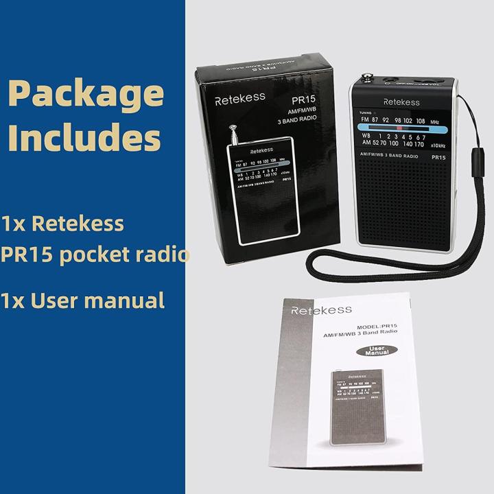 Retekess%20PR15%20Pocket%20NOAA%20Weather%20Radio,%20AM%20FM%20Radio%20Portable,%20Little%20Transistor%20Radio%20Powered%20by%20AAA%20Batterys%20for%20Walking,%20Camping%20(Silver%20Black)%20-%20Image%207