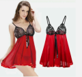 Baby Doll Lingerie Women Nightwear |net Baby Doll Nightwear| Baby Doll Night Dress | Women’s Lace Babydoll Night Dress-Black & Red. 