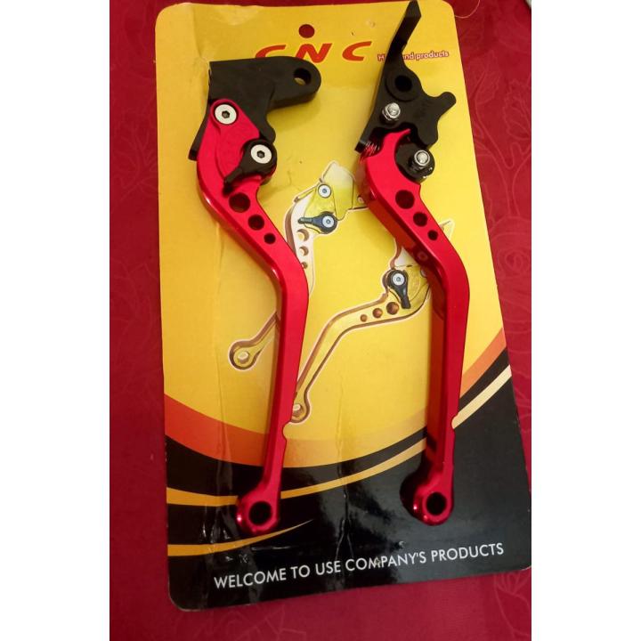 CNC Aluminium Brake and clutch lever set for motorcycle RTR 4V. Red