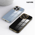 For iPhone 14 15 Pro Max Plus Soft Case Lens Protector Square Frame Shiny Bling Back Cover.