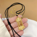 Chinese style abacus engraved blessing pendant Vietnamese sand gold jewelry does not fade for a long time, little red book, black rope necklace female wholesale. 