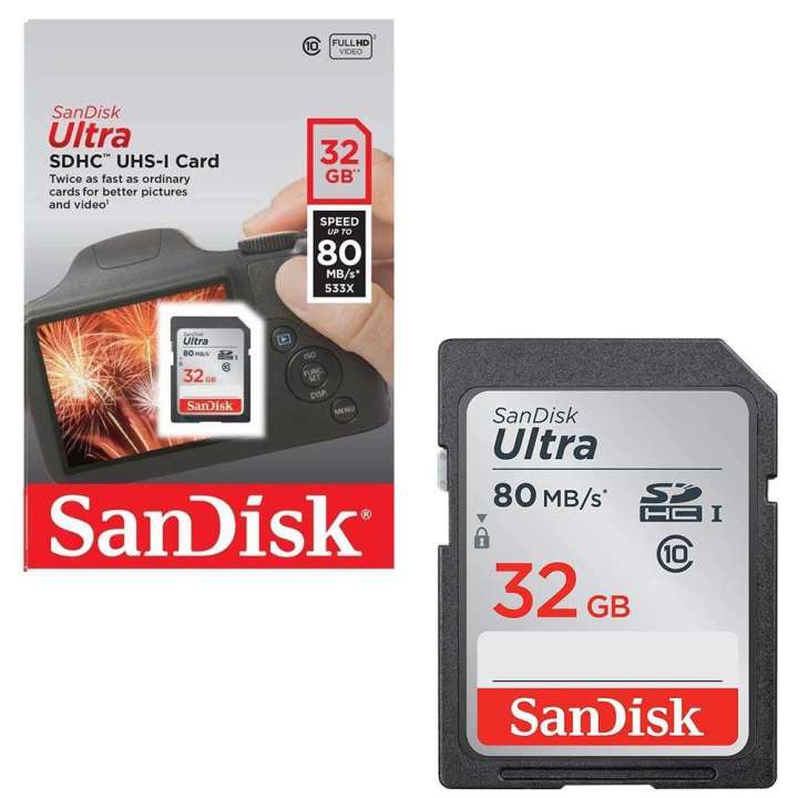 Sandisk আল্ট্রা 32gb class 10 sdhc UHS-I মেমরি কার্ড 80mb পর্যন্ত, ধূসর/কালো (SDSDUNC-032G-GN6IN)