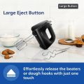 Philips HR3705/10 300W Hand Mixer – Lightweight, 5-Speed Control, Stainless Steel Accessories (Black).