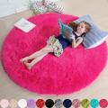 Korean Fluffy Round Rugs Bedroom Soft Shaggy White Carpet in The Living Room Bedside Rugs Pink Home Decor Hairy Baby Play Mat. 