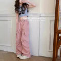 ZOETOP 2024 Korean Spring Autumn School Girl Sport Pants Trousers Junior Girl Comfortable Cargo Pants Child Girls Casual Pants.