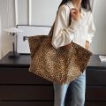 Leopard Casual Totes For Women Large Capacity Fashion Shoulder Bags Soft Cloth Big Leisure Or Travel Bags Korea Lazy breeze Bags. 