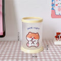 Pen Container Storage Box Round Folding Pen Container Cute Pen Bucket Transparent Pen Container. 