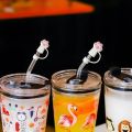 Cute 10mm Cat Paw Straw Cover Spill-Proof Reusable Straw Stopper Dust-Proof Straw Topper Party. 