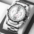 Big Face Dial 46MM Wrist Watch for Men Steel Bracelet Waterproof Military Sports Male Quartz Wristwatches.