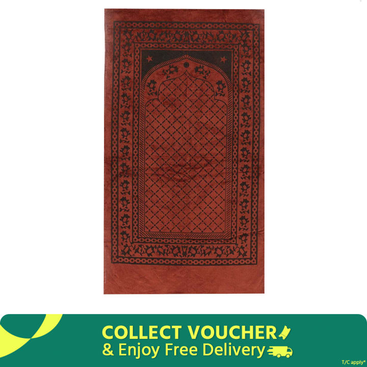 Jaynamaz Prayer Mat for Muslim Qibla Finder Compass Halal Design Carpet for Daily Prayers Home Decor