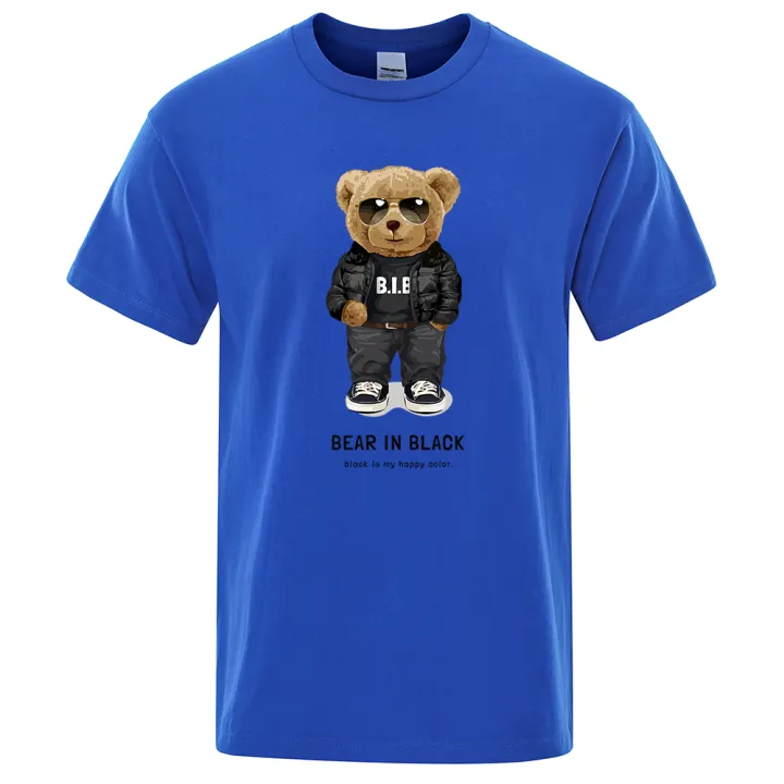 Teddy%20Bear%20In%20Black%20That%20Is%20My%20Happy%20Color%20Clothing%20Men%20High%20Quality%20T-Shirt%20Summer%20Cotton%20T-Shirts%20Hop%20Street%20Loose%20Tops%20-%20Image%202