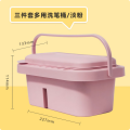 3 in 1 Artist Paint Brush Washer Cleaner,Paint Brush Washer Pot,Paint Brush Washer Basin,Portable Art Pen Wash Barrel Tub with Lid Palette,for Oil Acrylic Watercolor Painting (Multicolor).