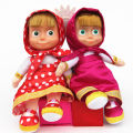 toys in Russia Winter Masha Bear Big Eyes Doll with Masha Masa and Bear Bear. 