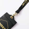 Real hot pressed work ID rope chest card holder, hanging tag leather case. 