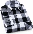 New Smart Looking Trendy Cotton Black & White Check Oxford Long Sleeve Casual Shirt For Men By Smart Eshop(DK).