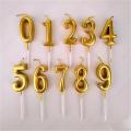 Metallic Gold Number Candles For Birthday Party Wedding Decoration Reunions Theme Party. 