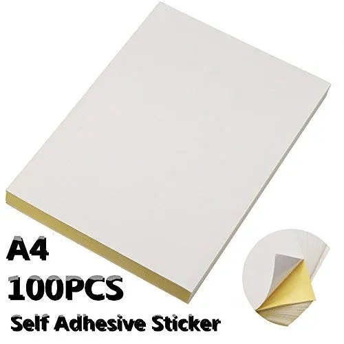 A4%20Self%20Adhesive%20Sticker%20Paper%20Glossy%20White%20Blank%20Sticker%20Paper%20-%20100%20Sheets%20-%20Image%202