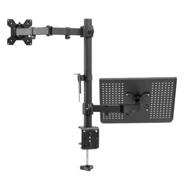 Monitor arm/stand desk mount with laptop or tab option