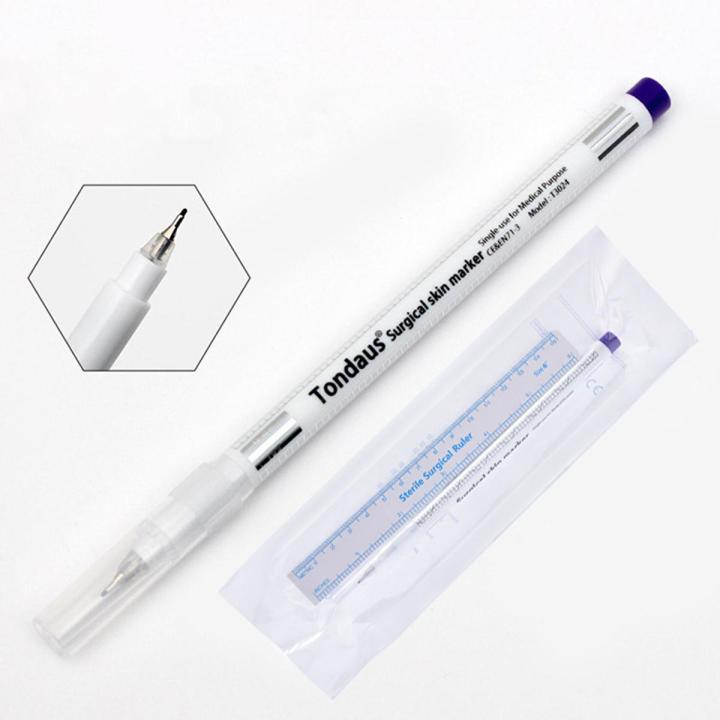 Surgical Eyebrow Skin Tattoo Marker Pen Tool Accessories With Measuring Ruler BDM