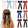 Vintage Long Ribbon Velvet Bow Barrettes For Women Hairpin Simple Fashion Hair Clip Ladies Hairgrips Wedding Hair Accessories Mzea. 