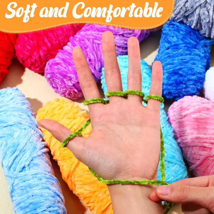 KGS%20100%25%20CHINA%20Microfiber%20Chenille%20CHINA%20Velvet%20Yarn%20%7C%20100%20gm%20%7C%20Crocheting%20and%20Knitting%20Chenille%20Velvet%20Yarn%20%7C%20Hook%20Size%204.0%20mm-5.0mm%20-%20Image%203