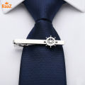 Ship Wheel Silver Polished Business Tie Clip for Men.