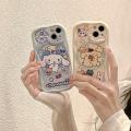 Phone Case For Iphone 11 12 13 14 15 Pro Max 7 8 Plus 7Plus XR Cover Cinnamoroll Melody 3D Wavy Curved Edge Luck Melody Hey Kuromi Cute Soft Casing Cartoon Full Protection Silicone TPU Shockproof Camera Protective. 