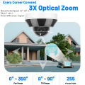 Vikylin 6MP 2.8-8mm 3X Zoom PTZ Dome Security IP Camera For Hikvision Compatible POE With MIC Human Vehicle Detection Home CCTV. 