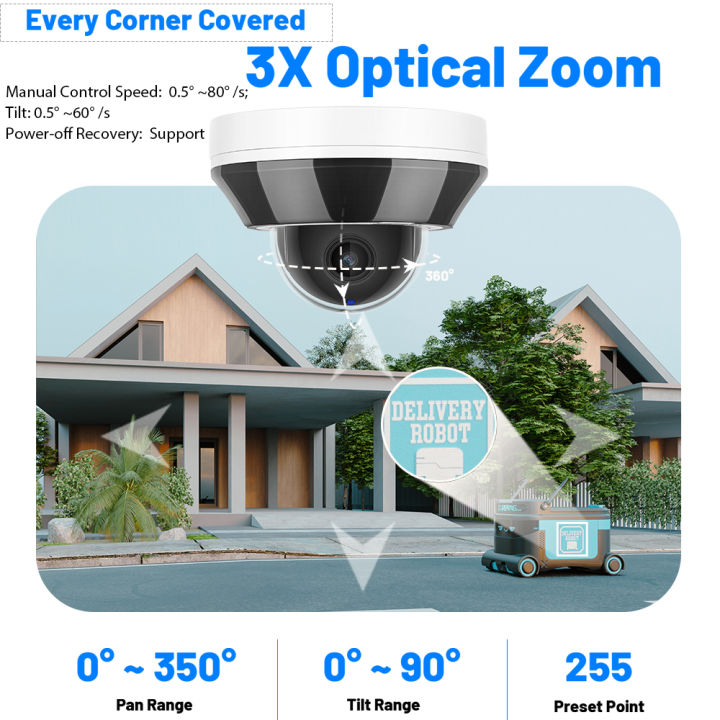 Vikylin%206MP%202.8-8mm%203X%20Zoom%20PTZ%20Dome%20Security%20IP%20Camera%20For%20Hikvision%20Compatible%20POE%20With%20MIC%20Human%20Vehicle%20Detection%20Home%20CCTV%20-%20Image%203