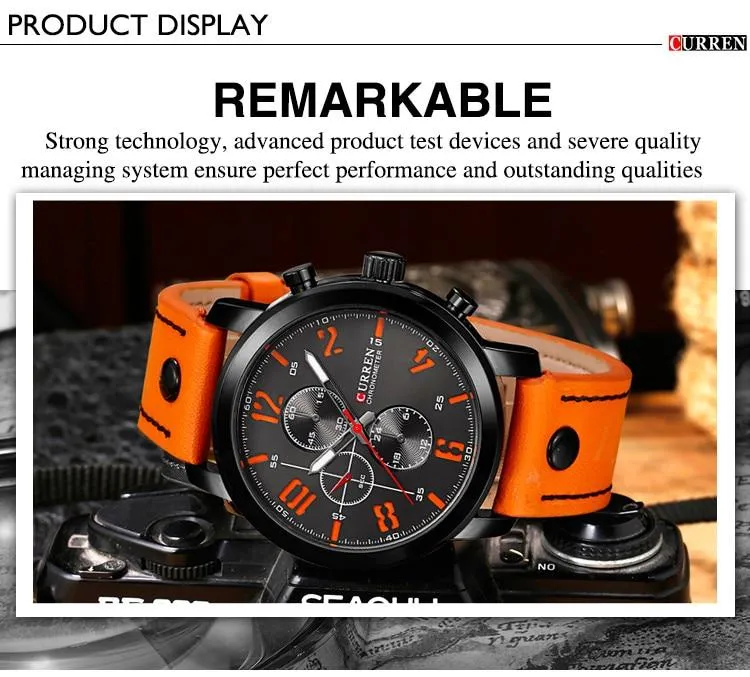 CURREN 8192 Top Brand Luxury Casual Sports Watch Leather Strap Men s Wrist Watch Quartz Male Clock Masculino Hombre With Box Daraz .bd