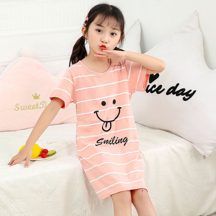 Unicorn%20Cotton%20Nightdress%20Little%20Teen%20Girl%20Pajamas%20Dresses%20Children%20Cartoon%20Summer%20Nightgown%20Home%20Clothes%20Kids%20Sleepwear%20Gecelik%20-%20Image%204