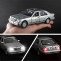 (New)NYT 1/32 For Mercede Benz w140 Model Alloy Pull Back Car With ound Light Kid Bauble.