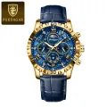 POEDAGAR 973 Moon New Luxury Genuine Leather Men Quartz Watches Luminous Daily Life Waterproof Chronograph fashion Analog Watch for men - Watch For Men.