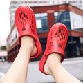 Cross-border couple beach shoes men's hole shoes one line sandals light and soft foreign trade king size 47-48-49 sandals.