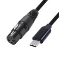 USB C to XLR Female Cable, USB C Microphone Cable Type C Male to XLR Female Mic Link Studio Audio Cord (2M/6.6FT). 